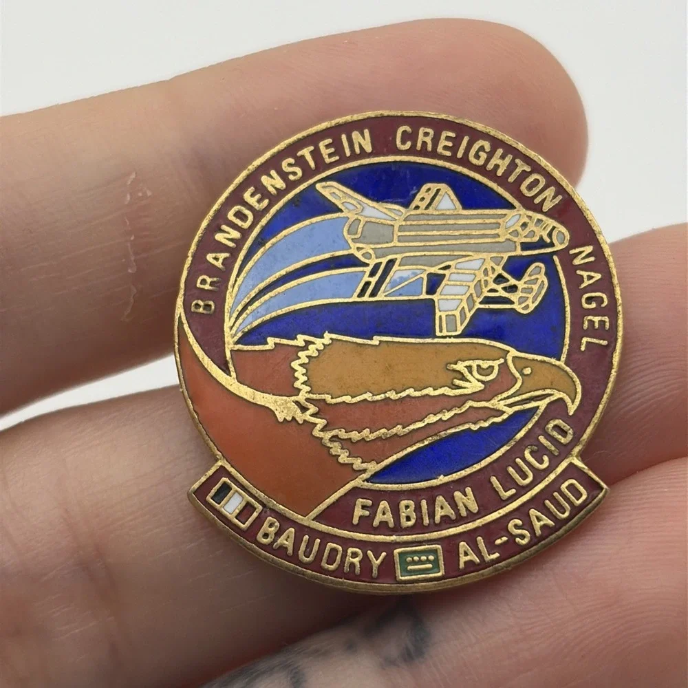 NASA STS-51G Discovery Brandenstein Creighton Nagel Fabian Lucid Lapel Hat Pin